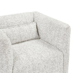 Modern Living Room Swivel Chair Beige Jacquard Fabric Upholstery Pillow Comfort Plywood Furniture 1pc
