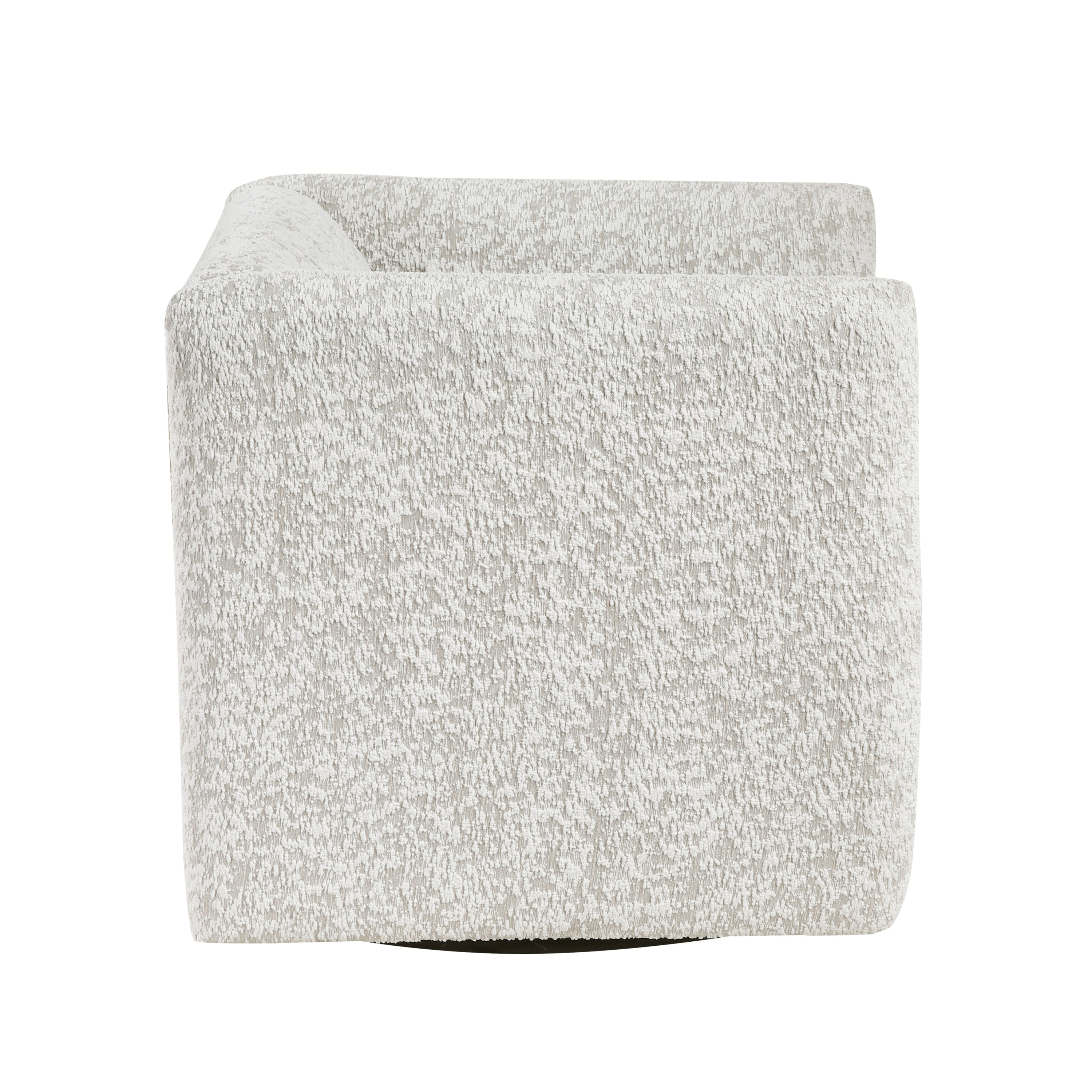 Modern Living Room Swivel Chair Beige Jacquard Fabric Upholstery Pillow Comfort Plywood Furniture 1pc