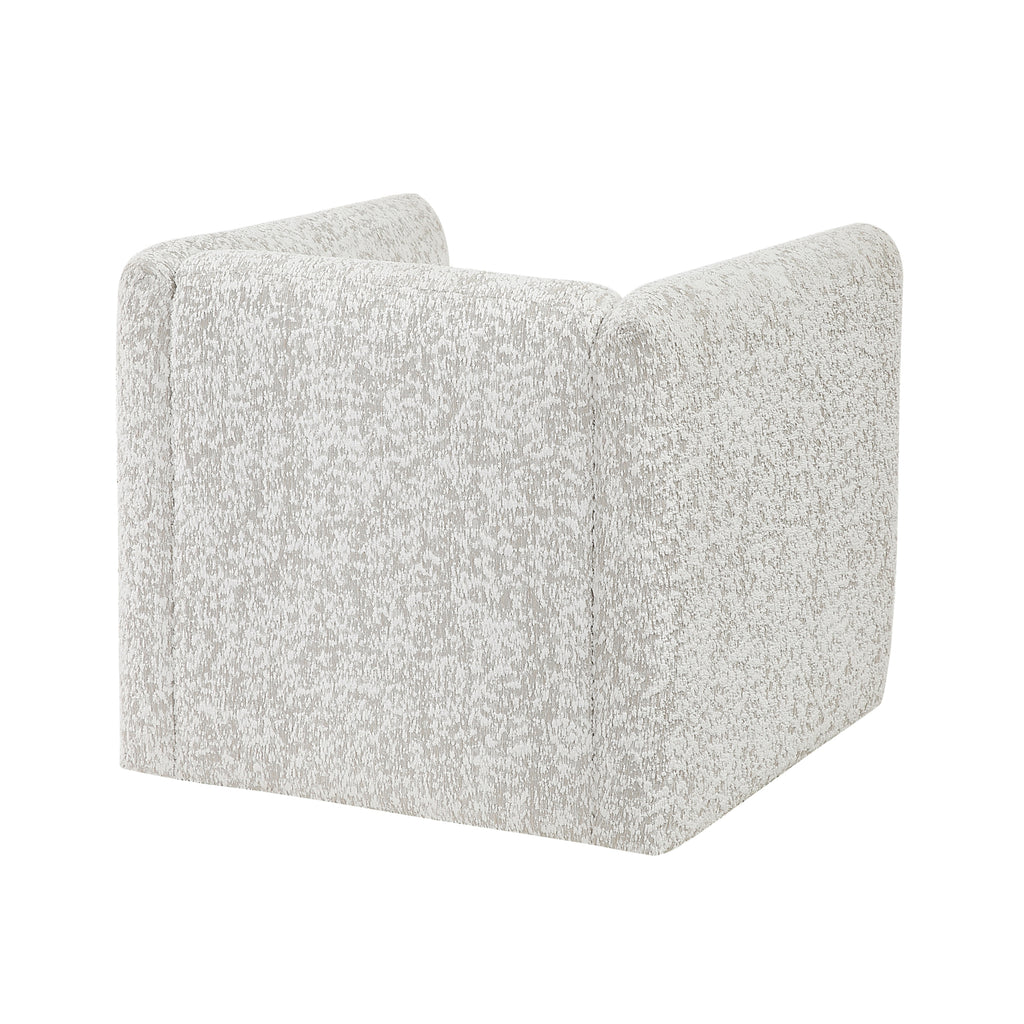 Modern Living Room Swivel Chair Beige Jacquard Fabric Upholstery Pillow Comfort Plywood Furniture 1pc