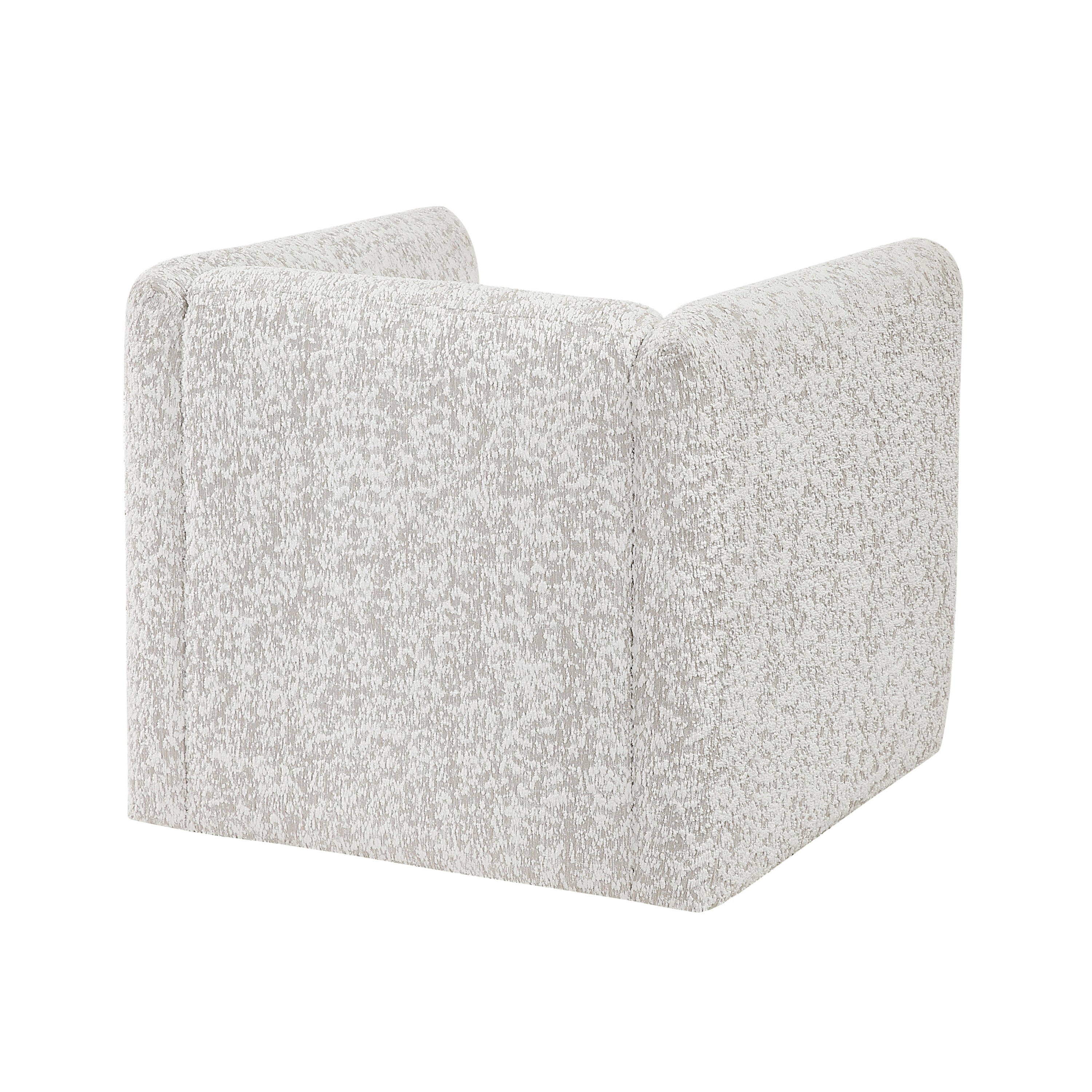 Modern Living Room Swivel Chair Beige Jacquard Fabric Upholstery Pillow Comfort Plywood Furniture 1pc