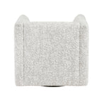 Modern Living Room Swivel Chair Beige Jacquard Fabric Upholstery Pillow Comfort Plywood Furniture 1pc