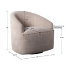 Modern Upholstered 360 Degree Swivel Chair Beige Faux Boucle Fabric Solid Wood Frame Accent Chair