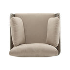 [Set of 2] 36' Beige Iron Lounge Chair with Rope Weave Design and Plush Cushions, Perfect for Indoor and Outdoor Relaxation