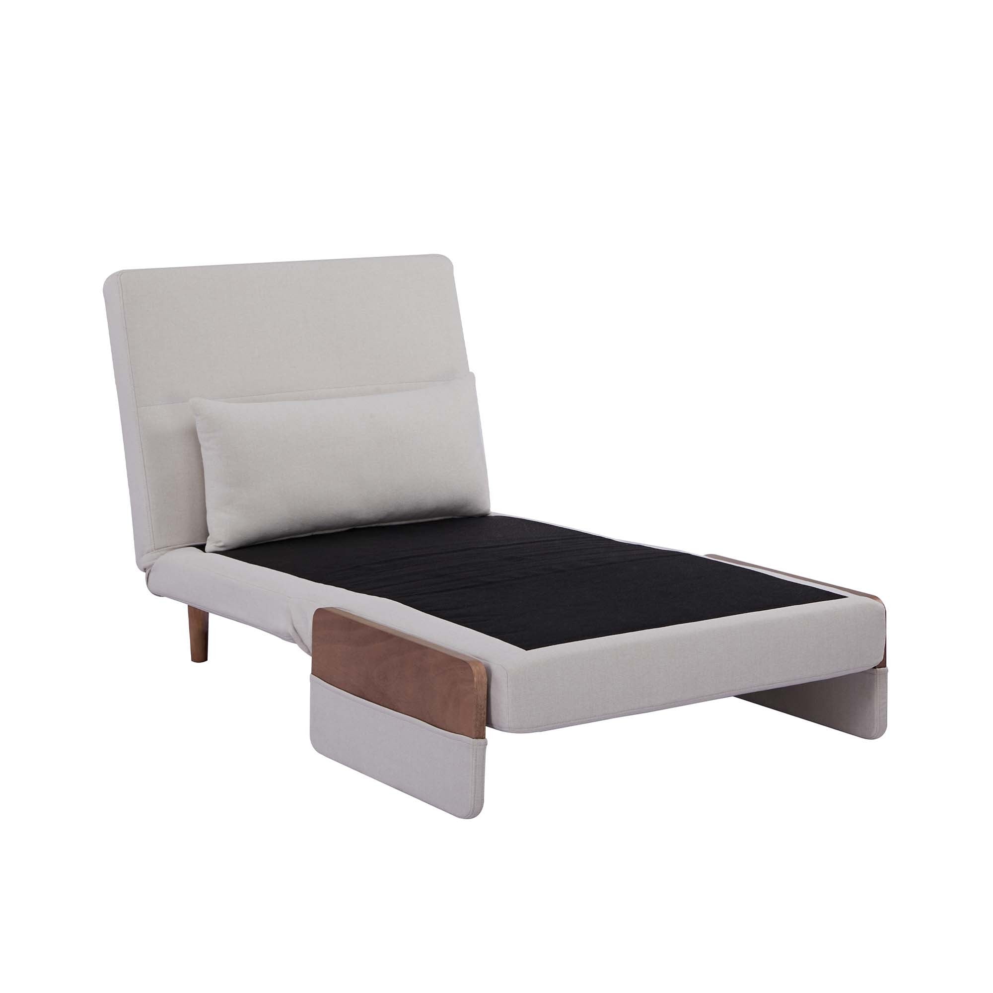 TRIO Modern Foldable Sofa Bed - Single-Seater with Breathable Linen Fabric, Converts in 10 Sec, 6-Level Adjustable Backrest, Silent Hinges, Space-Saving Multi-Functional Sleeper Sofa.