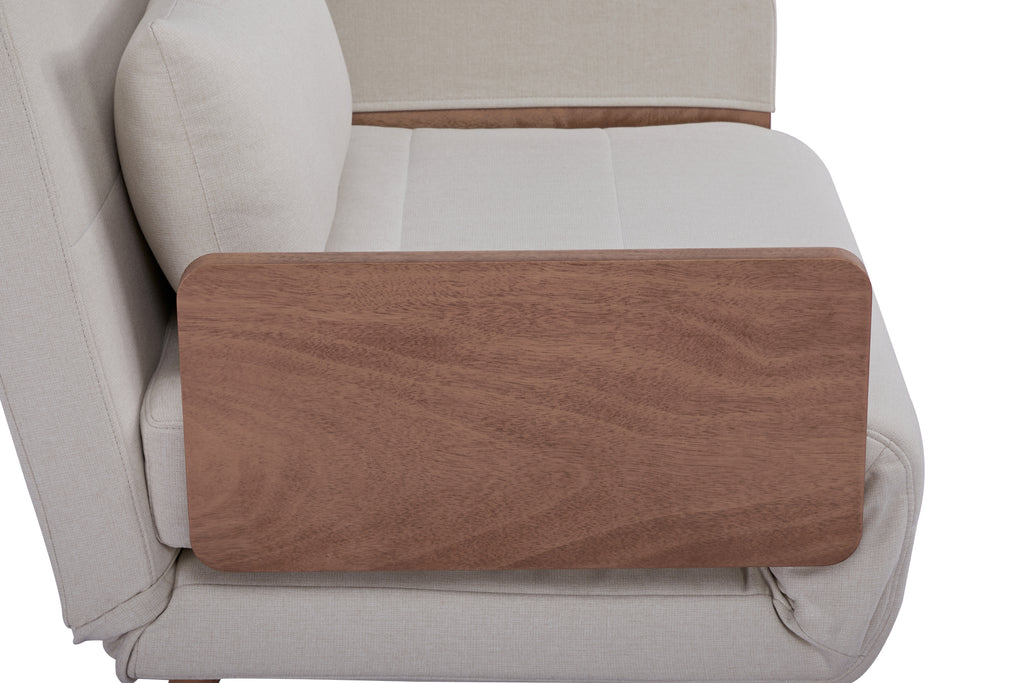 TRIO Modern Foldable Sofa Bed - Single-Seater with Breathable Linen Fabric, Converts in 10 Sec, 6-Level Adjustable Backrest, Silent Hinges, Space-Saving Multi-Functional Sleeper Sofa.