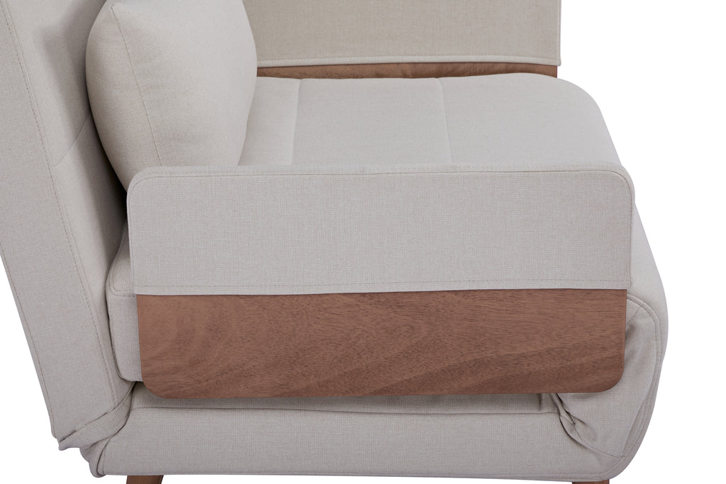 TRIO Modern Foldable Sofa Bed - Single-Seater with Breathable Linen Fabric, Converts in 10 Sec, 6-Level Adjustable Backrest, Silent Hinges, Space-Saving Multi-Functional Sleeper Sofa.