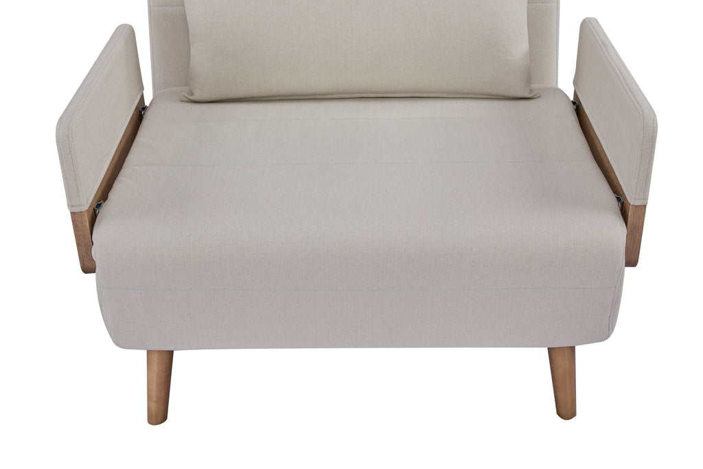 TRIO Modern Foldable Sofa Bed - Single-Seater with Breathable Linen Fabric, Converts in 10 Sec, 6-Level Adjustable Backrest, Silent Hinges, Space-Saving Multi-Functional Sleeper Sofa.