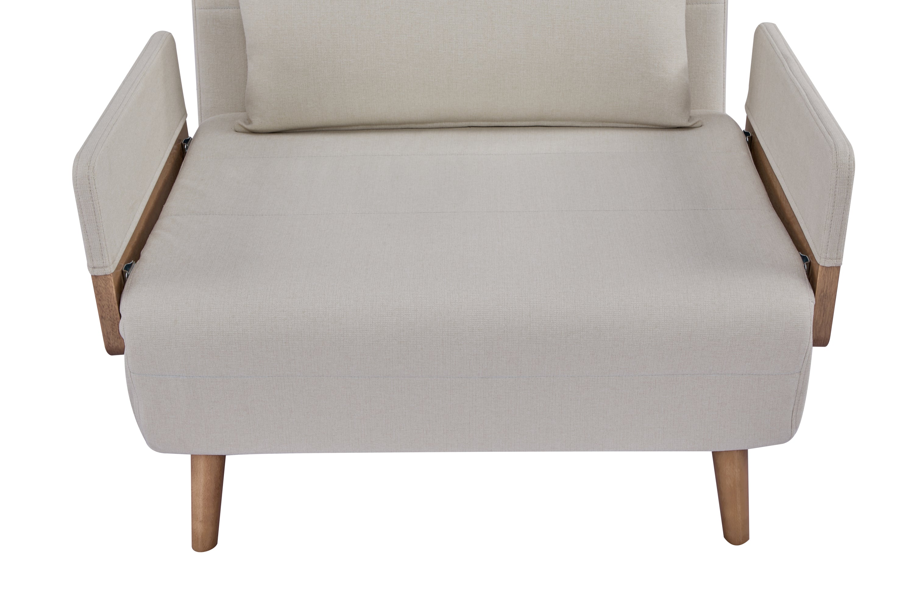 TRIO Modern Foldable Sofa Bed - Single-Seater with Breathable Linen Fabric, Converts in 10 Sec, 6-Level Adjustable Backrest, Silent Hinges, Space-Saving Multi-Functional Sleeper Sofa.