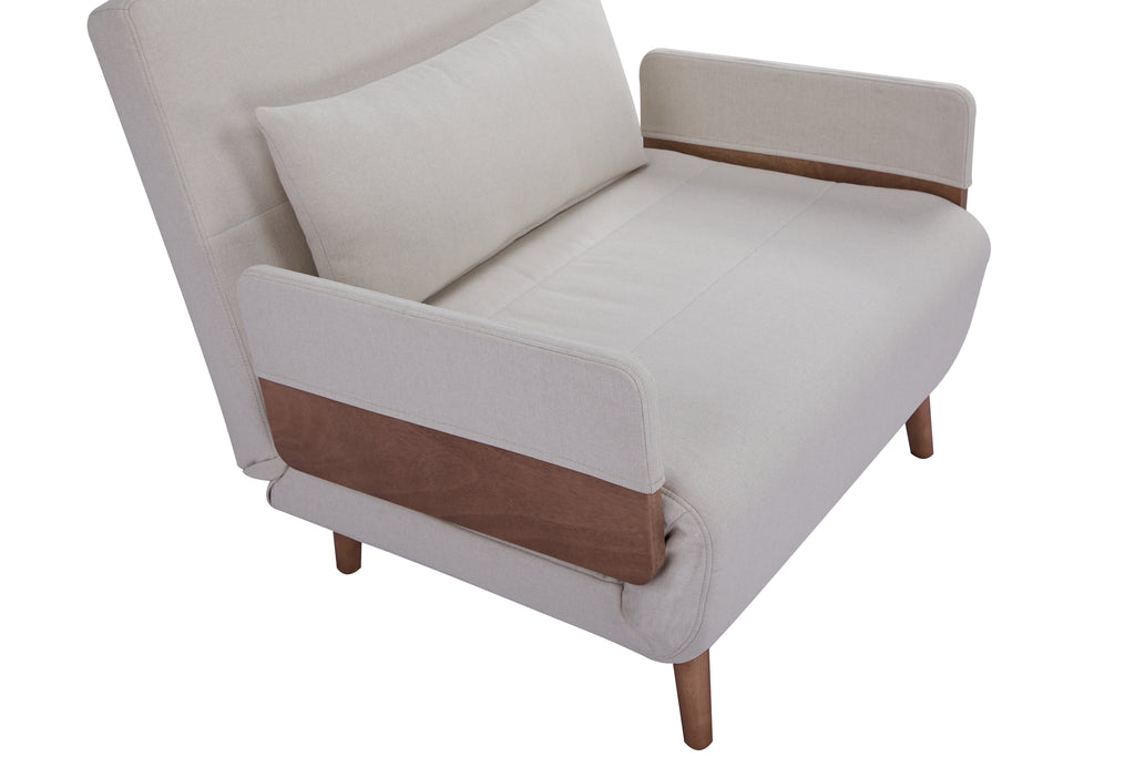 TRIO Modern Foldable Sofa Bed - Single-Seater with Breathable Linen Fabric, Converts in 10 Sec, 6-Level Adjustable Backrest, Silent Hinges, Space-Saving Multi-Functional Sleeper Sofa.