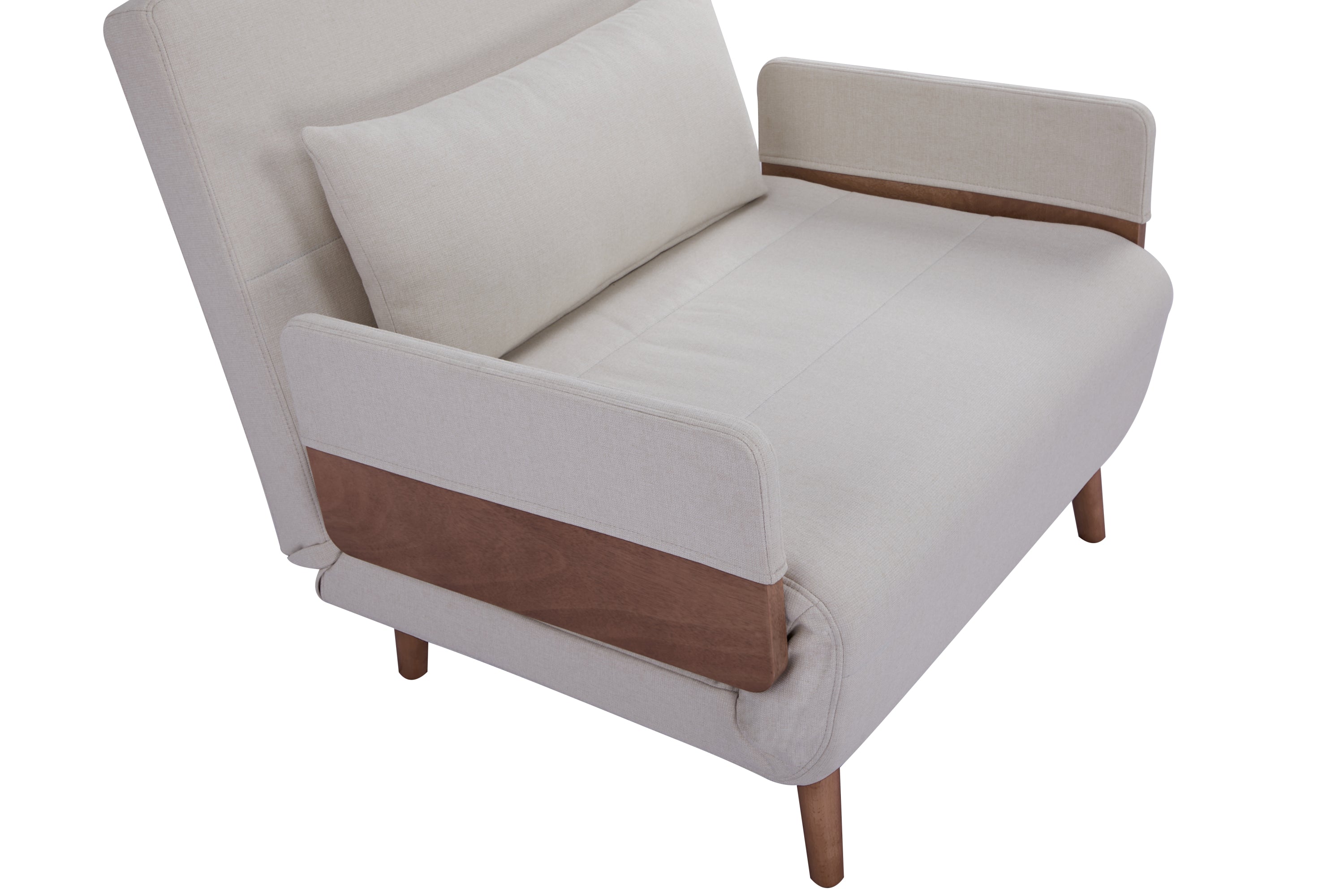 TRIO Modern Foldable Sofa Bed - Single-Seater with Breathable Linen Fabric, Converts in 10 Sec, 6-Level Adjustable Backrest, Silent Hinges, Space-Saving Multi-Functional Sleeper Sofa.