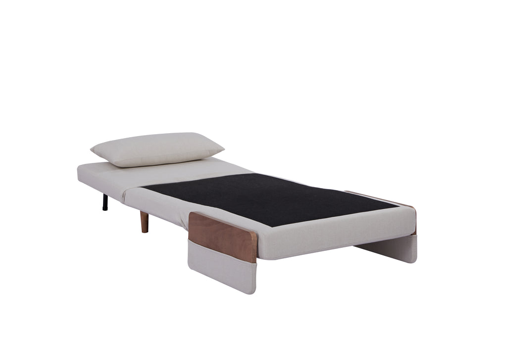 TRIO Modern Foldable Sofa Bed - Single-Seater with Breathable Linen Fabric, Converts in 10 Sec, 6-Level Adjustable Backrest, Silent Hinges, Space-Saving Multi-Functional Sleeper Sofa.