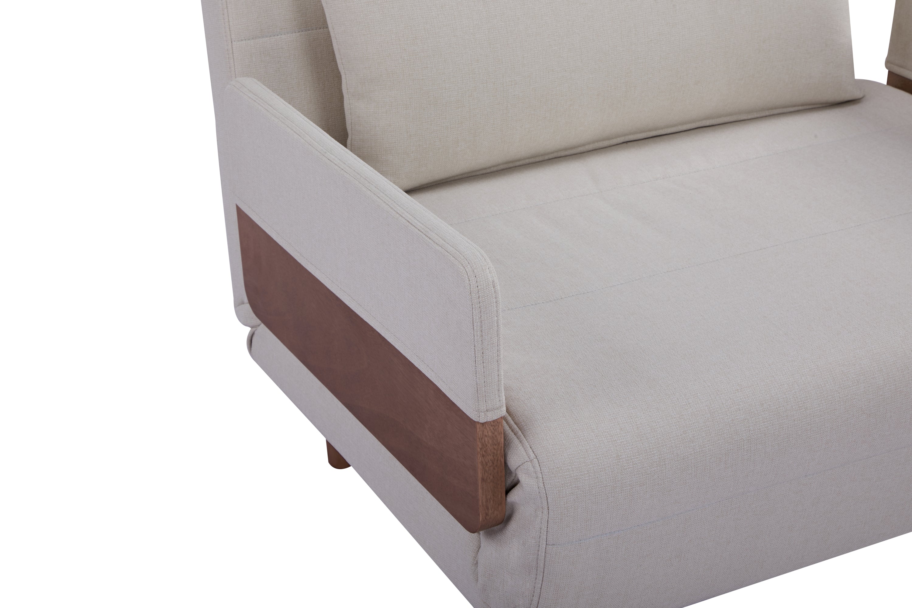 TRIO Modern Foldable Sofa Bed - Single-Seater with Breathable Linen Fabric, Converts in 10 Sec, 6-Level Adjustable Backrest, Silent Hinges, Space-Saving Multi-Functional Sleeper Sofa.