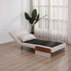 TRIO Modern Foldable Sofa Bed - Single-Seater with Breathable Linen Fabric, Converts in 10 Sec, 6-Level Adjustable Backrest, Silent Hinges, Space-Saving Multi-Functional Sleeper Sofa.