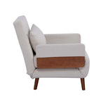 TRIO Modern Foldable Sofa Bed - Single-Seater with Breathable Linen Fabric, Converts in 10 Sec, 6-Level Adjustable Backrest, Silent Hinges, Space-Saving Multi-Functional Sleeper Sofa.