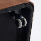 Linen Upholstered Armless Dining Chair with Casters,BEIGE