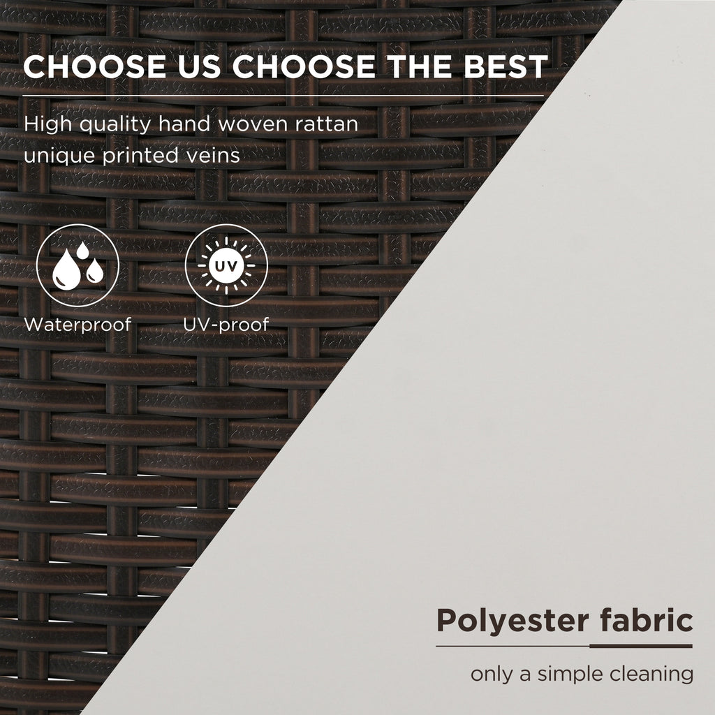 GO 4-Piece Garden Furniture, Patio Seating Set, PE Rattan Outdoor Sofa Set, Wood Table and Legs, Brown and Beige