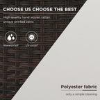 GO 4-Piece Garden Furniture, Patio Seating Set, PE Rattan Outdoor Sofa Set, Wood Table and Legs, Brown and Beige