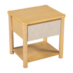 Modern Queen Bed Frame Set with 2 Nightstands, Beige Wood Platform Bed with Headboard and Matching Bedside Tables for Bedroom Bedroom Set