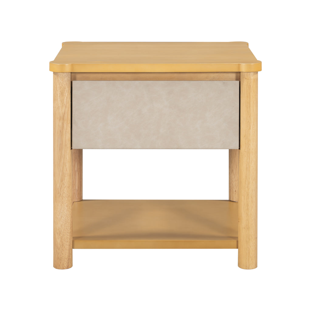 Modern Queen Bed Frame Set with 2 Nightstands, Beige Wood Platform Bed with Headboard and Matching Bedside Tables for Bedroom Bedroom Set