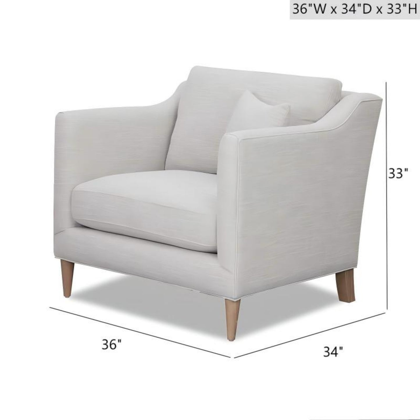 Modern Luxurious Chair with High Track Arms in Beige Polyester Fabric and Oak Finish Accent Chair