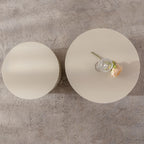 Round Wood Coffee Table for Living Room for Small Space Apartment and No Need Assembly