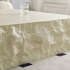 Fiberglass Square Center Coffee Table for Living Room 35.43'' Vintage Table,Imitation Stone Table front of the Sofa,Modern Design Coffee Table for Office,Apartment,No Need Assembly