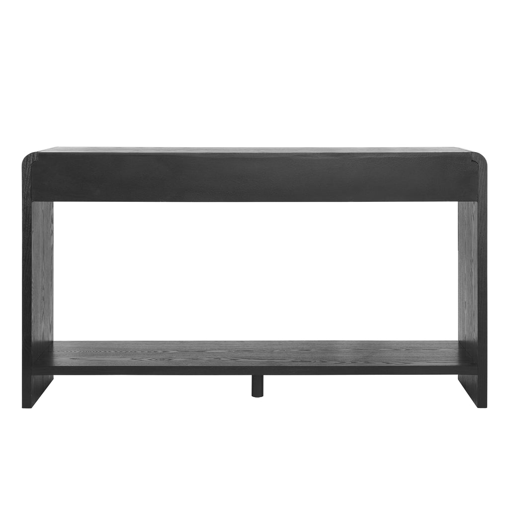 Modern 3-Drawer Console Table with Vertical Slats, Round Edge Design, Perfect for Entryway, Hallway or Behind Sofa