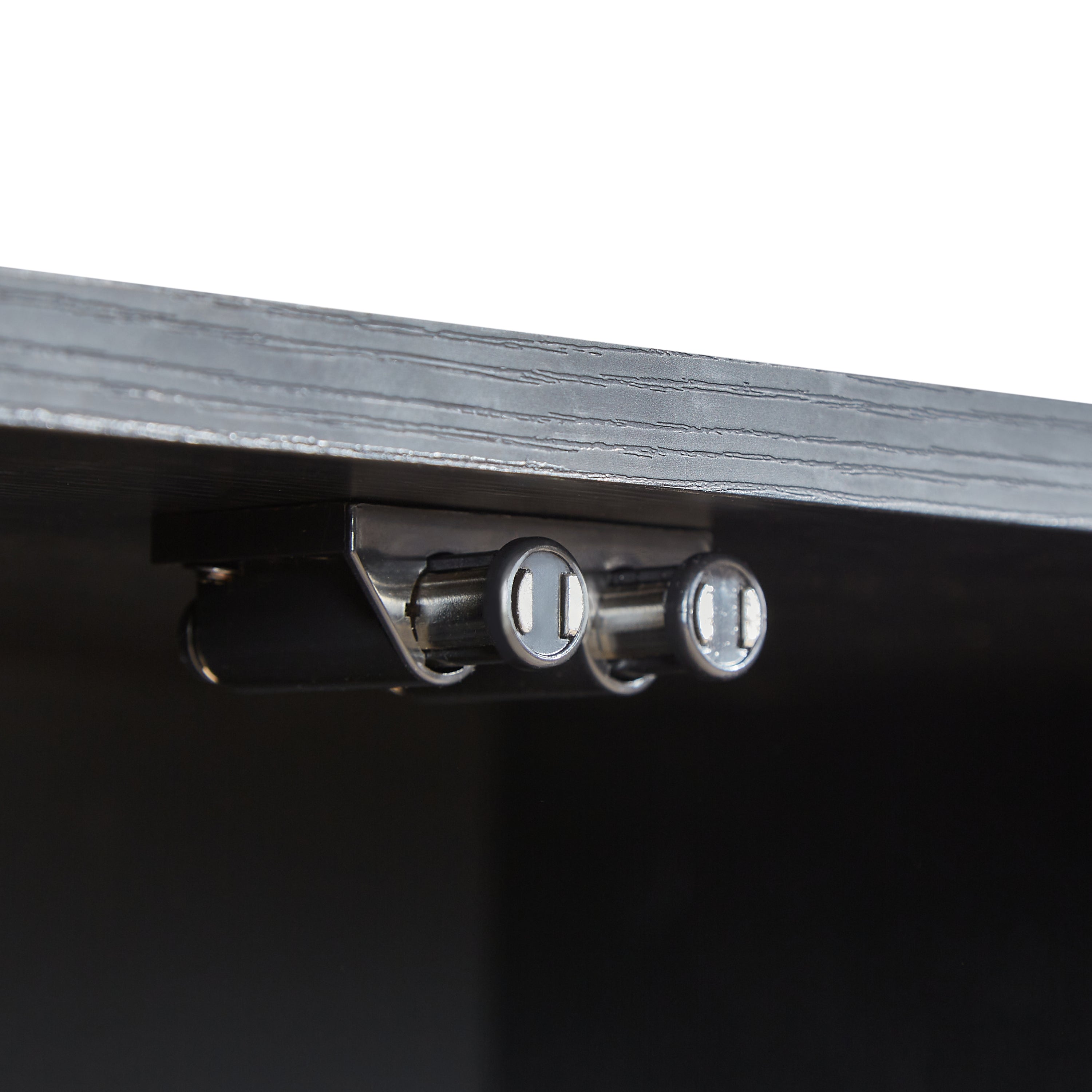 64-Inch Wavy TV Cabinet, Round Sideboard, Wooden Vertical Stripe Storage Cabinet, Aluminum Door Framed Tempered Glass Cabinet for Living Room/Bedroom/Entryway. Black,64''W x 15''D x 24''H.