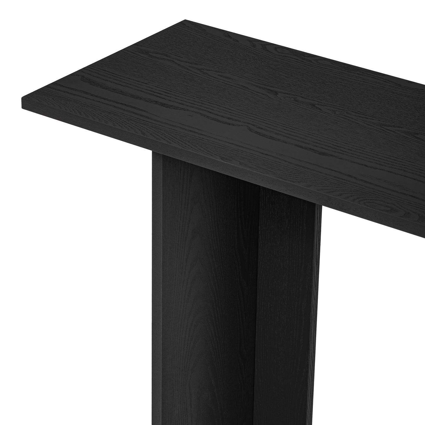 U_STYLE Modern and Curved Design Ash Veneer Console Table with Shelf,Suitable for Entryway,Hallway Living Room,Foyer,Corridor