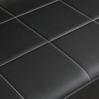 57.9 Width Modern Upholstery Faux Bonded Leather Loveseat Sofa for Living Room Accent Love Seats for Small Spaces 2 Seater Couch Sofa Office Apartment Studio Furniture with Golden Metal Arms,Black