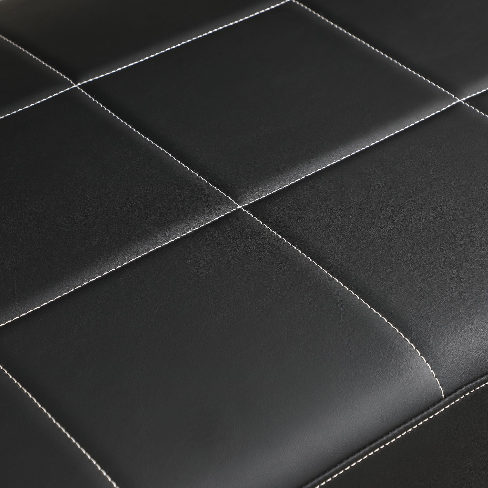 57.9 Width Modern Upholstery Faux Bonded Leather Loveseat Sofa for Living Room Accent Love Seats for Small Spaces 2 Seater Couch Sofa Office Apartment Studio Furniture with Golden Metal Arms,Black