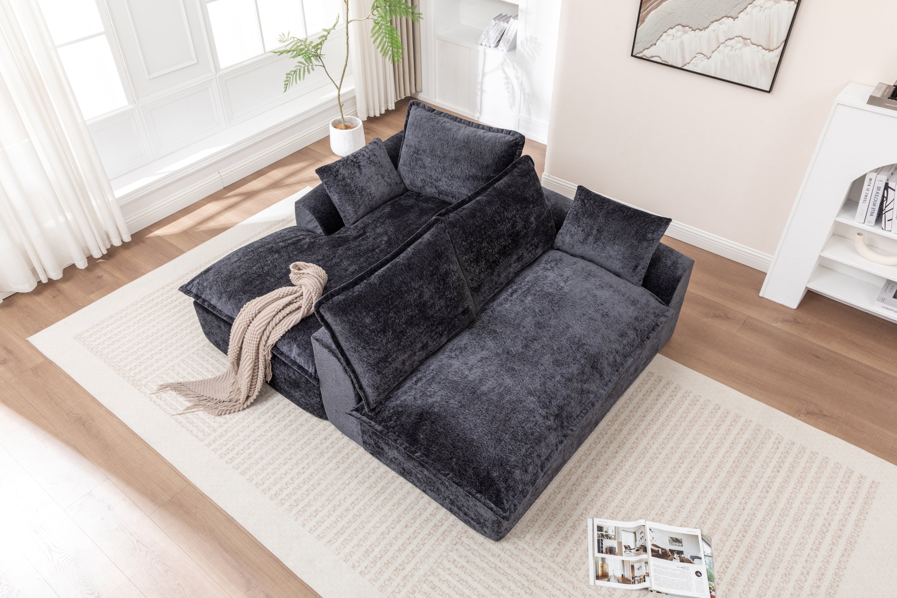 103' Cloud Sectional Couch with L - Shape Chaise, Boneless Modern Modular Large - Segment Sofa for Living Room, No Assembly Required Sectional Sofa