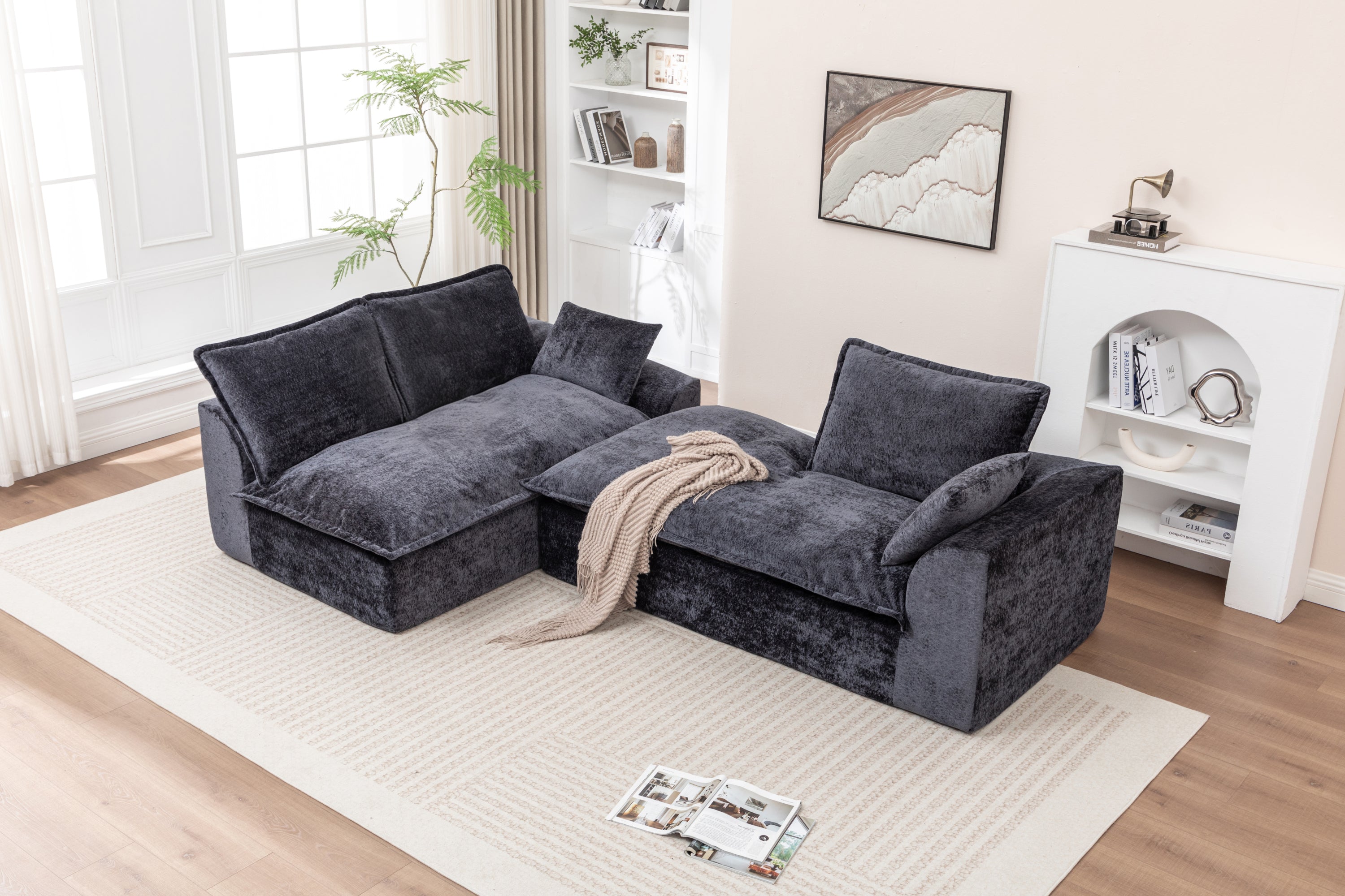 103' Cloud Sectional Couch with L - Shape Chaise, Boneless Modern Modular Large - Segment Sofa for Living Room, No Assembly Required Sectional Sofa