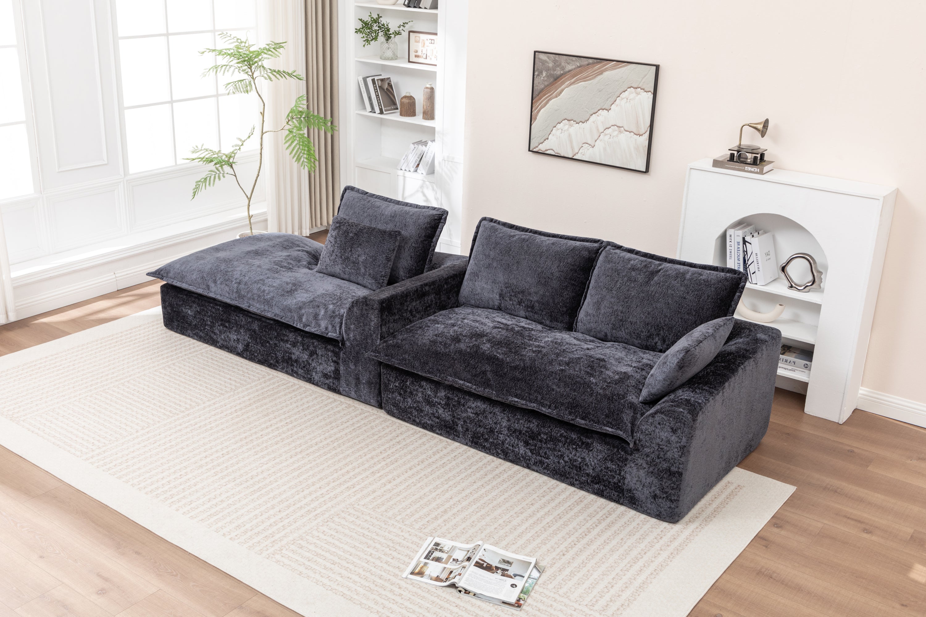 103' Cloud Sectional Couch with L - Shape Chaise, Boneless Modern Modular Large - Segment Sofa for Living Room, No Assembly Required Sectional Sofa