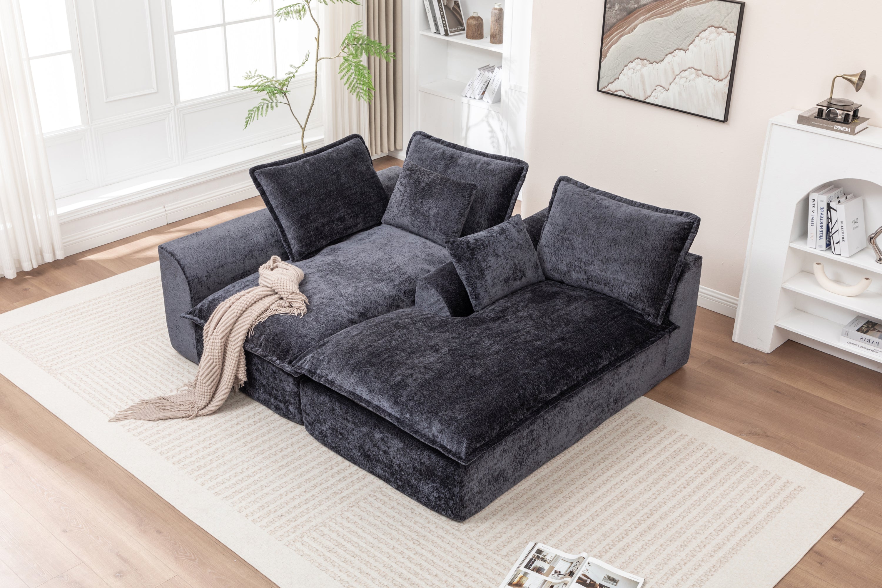 103' Cloud Sectional Couch with L - Shape Chaise, Boneless Modern Modular Large - Segment Sofa for Living Room, No Assembly Required Sectional Sofa