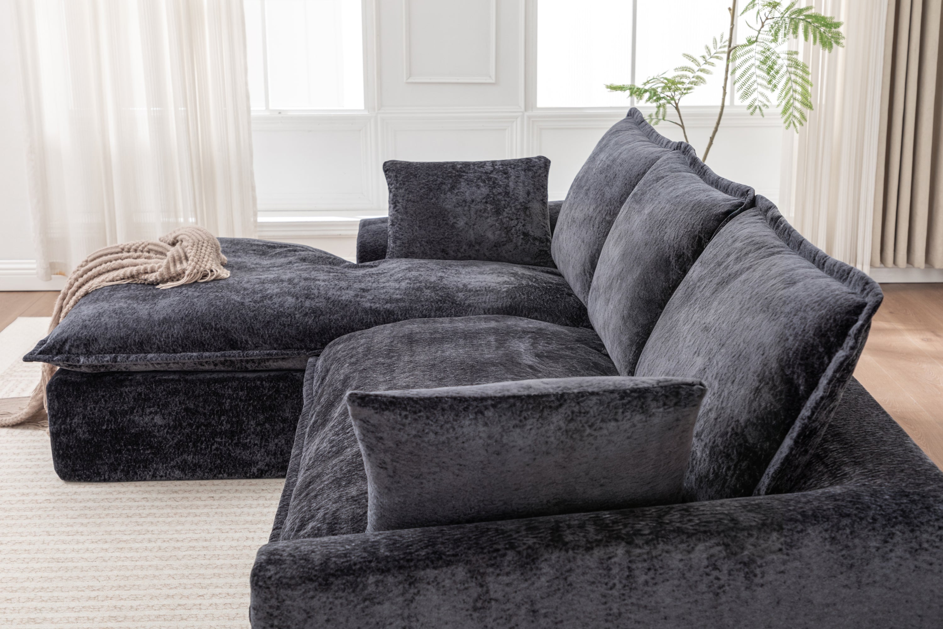 103' Cloud Sectional Couch with L - Shape Chaise, Boneless Modern Modular Large - Segment Sofa for Living Room, No Assembly Required Sectional Sofa