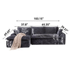 103' Cloud Sectional Couch with L - Shape Chaise, Boneless Modern Modular Large - Segment Sofa for Living Room, No Assembly Required Sectional Sofa