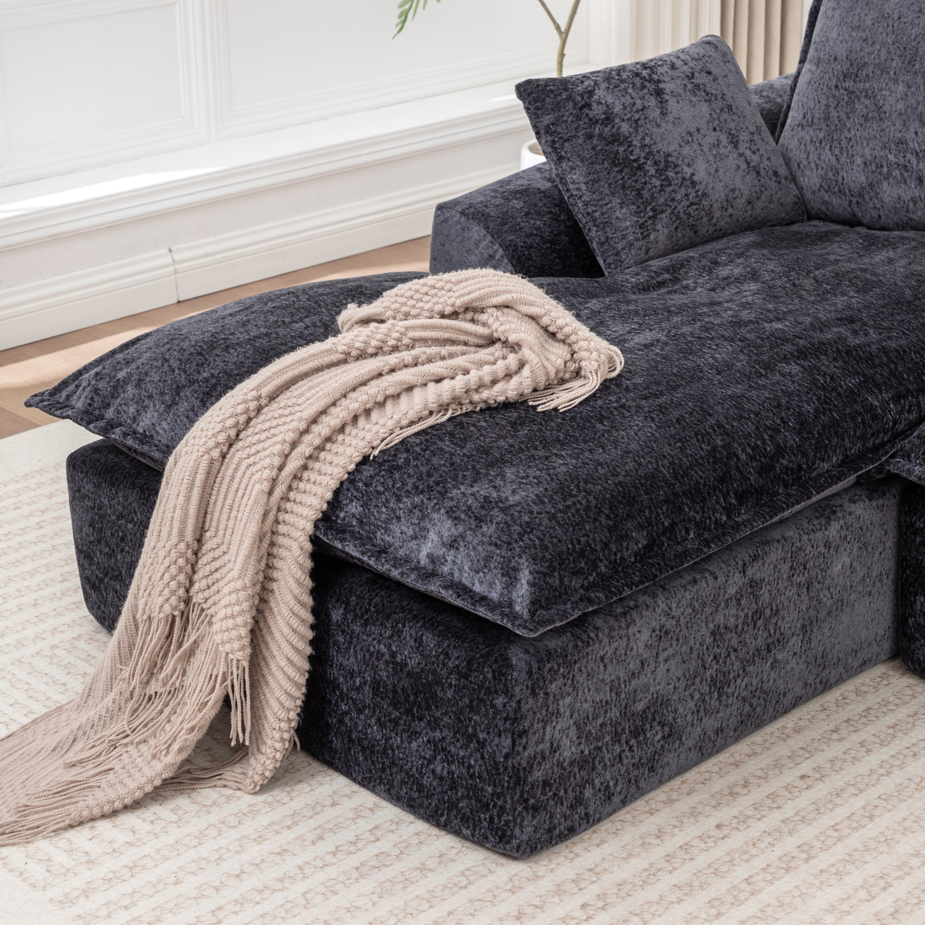 103' Cloud Sectional Couch with L - Shape Chaise, Boneless Modern Modular Large - Segment Sofa for Living Room, No Assembly Required Sectional Sofa