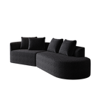 Modern Upholstered Oversized Sectional Sofa, 112-Inch Chenille 4-Seater Extra Deep & Wide Seat Curved Cloud Couch with 4 Throw Pillows, Free Combination Sofa Couch for Living Room,Bedroom