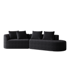 Modern Upholstered Oversized Sectional Sofa, 112-Inch Chenille 4-Seater Extra Deep & Wide Seat Curved Cloud Couch with 4 Throw Pillows, Free Combination Sofa Couch for Living Room,Bedroom