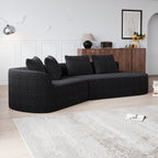 Modern Upholstered Oversized Sectional Sofa, 112-Inch Chenille 4-Seater Extra Deep & Wide Seat Curved Cloud Couch with 4 Throw Pillows, Free Combination Sofa Couch for Living Room,Bedroom