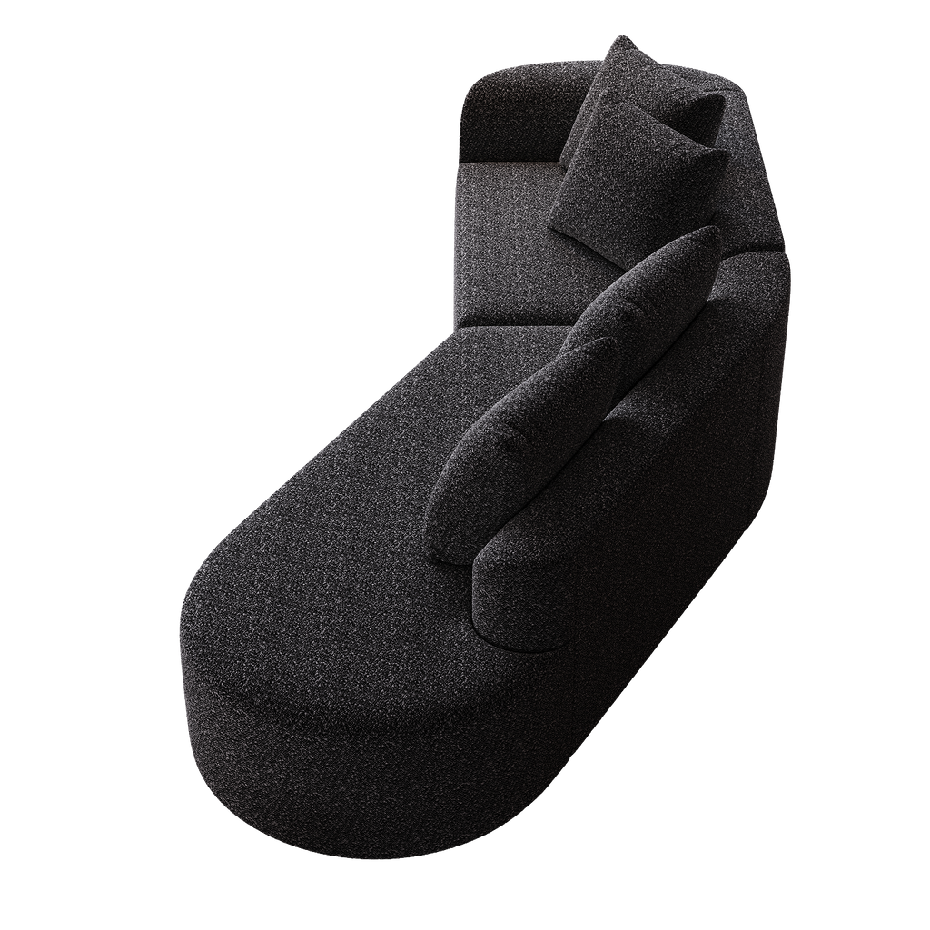 Modern Upholstered Oversized Sectional Sofa, 112-Inch Chenille 4-Seater Extra Deep & Wide Seat Curved Cloud Couch with 4 Throw Pillows, Free Combination Sofa Couch for Living Room,Bedroom