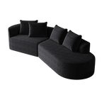 Modern Upholstered Oversized Sectional Sofa, 112-Inch Chenille 4-Seater Extra Deep & Wide Seat Curved Cloud Couch with 4 Throw Pillows, Free Combination Sofa Couch for Living Room,Bedroom