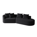 Modern Upholstered Oversized Sectional Sofa, 112-Inch Chenille 4-Seater Extra Deep & Wide Seat Curved Cloud Couch with 4 Throw Pillows, Free Combination Sofa Couch for Living Room,Bedroom