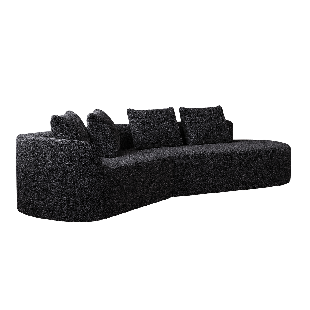 Modern Upholstered Oversized Sectional Sofa, 112-Inch Chenille 4-Seater Extra Deep & Wide Seat Curved Cloud Couch with 4 Throw Pillows, Free Combination Sofa Couch for Living Room,Bedroom