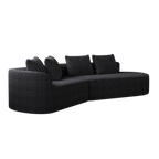 Modern Upholstered Oversized Sectional Sofa, 112-Inch Chenille 4-Seater Extra Deep & Wide Seat Curved Cloud Couch with 4 Throw Pillows, Free Combination Sofa Couch for Living Room,Bedroom