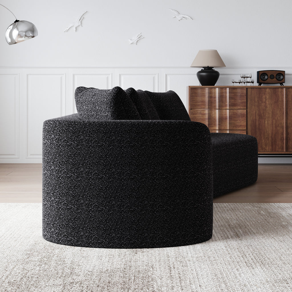 Modern Upholstered Oversized Sectional Sofa, 112-Inch Chenille 4-Seater Extra Deep & Wide Seat Curved Cloud Couch with 4 Throw Pillows, Free Combination Sofa Couch for Living Room,Bedroom