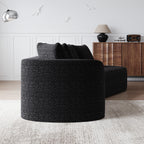 Modern Upholstered Oversized Sectional Sofa, 112-Inch Chenille 4-Seater Extra Deep & Wide Seat Curved Cloud Couch with 4 Throw Pillows, Free Combination Sofa Couch for Living Room,Bedroom