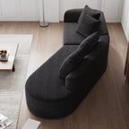 Modern Upholstered Oversized Sectional Sofa, 112-Inch Chenille 4-Seater Extra Deep & Wide Seat Curved Cloud Couch with 4 Throw Pillows, Free Combination Sofa Couch for Living Room,Bedroom