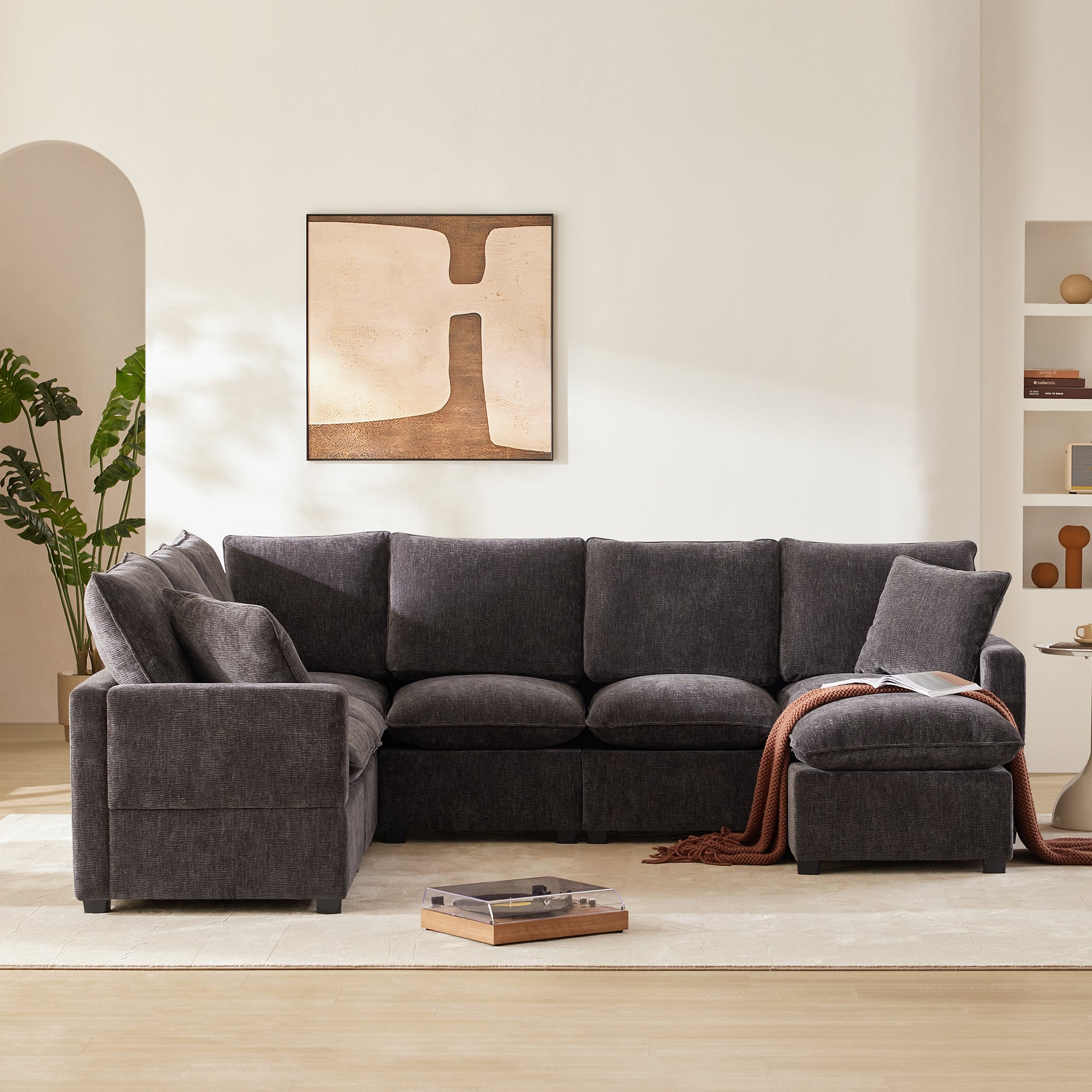 30*26' Single Seat Module for Modular Sectional Sofa,Deep Seat,Chenille,2 Colors